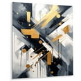 thumbnail image 2 of Designart "Depth Corner in Black and Gold VI" Abstract Shapes Metal Wall Art Prints, 2 of 5