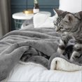 thumbnail image 3 of Fleece Bed Blanket Twin Size Super Soft Fuzzy Plush Warm Cozy Fluffy Microfiber Couch Throw Velvet Double Reversible Luxurious Blankets,Grey(4055Inche, 3 of 5