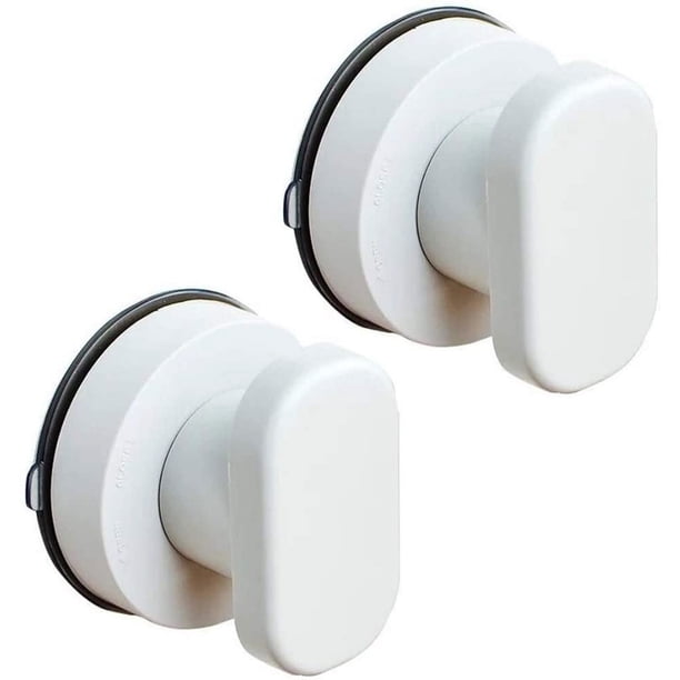 Manijas con ventosa de 2 piezas para vidrio, cajones, gabinetes, refrigeradores y puertas - Manijas portátiles y móviles con ventosas fuertes para baños - Blanco