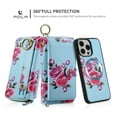 thumbnail image 2 of ELEHOLD Handbag Wallet with Case for iPhone XS Max Flower Floral Pattern with Card Holders Zipper Purse RFID Wallet Wristband Strap Magnetic Phone Case for iPhone XS Max,skyblue, 2 of 8