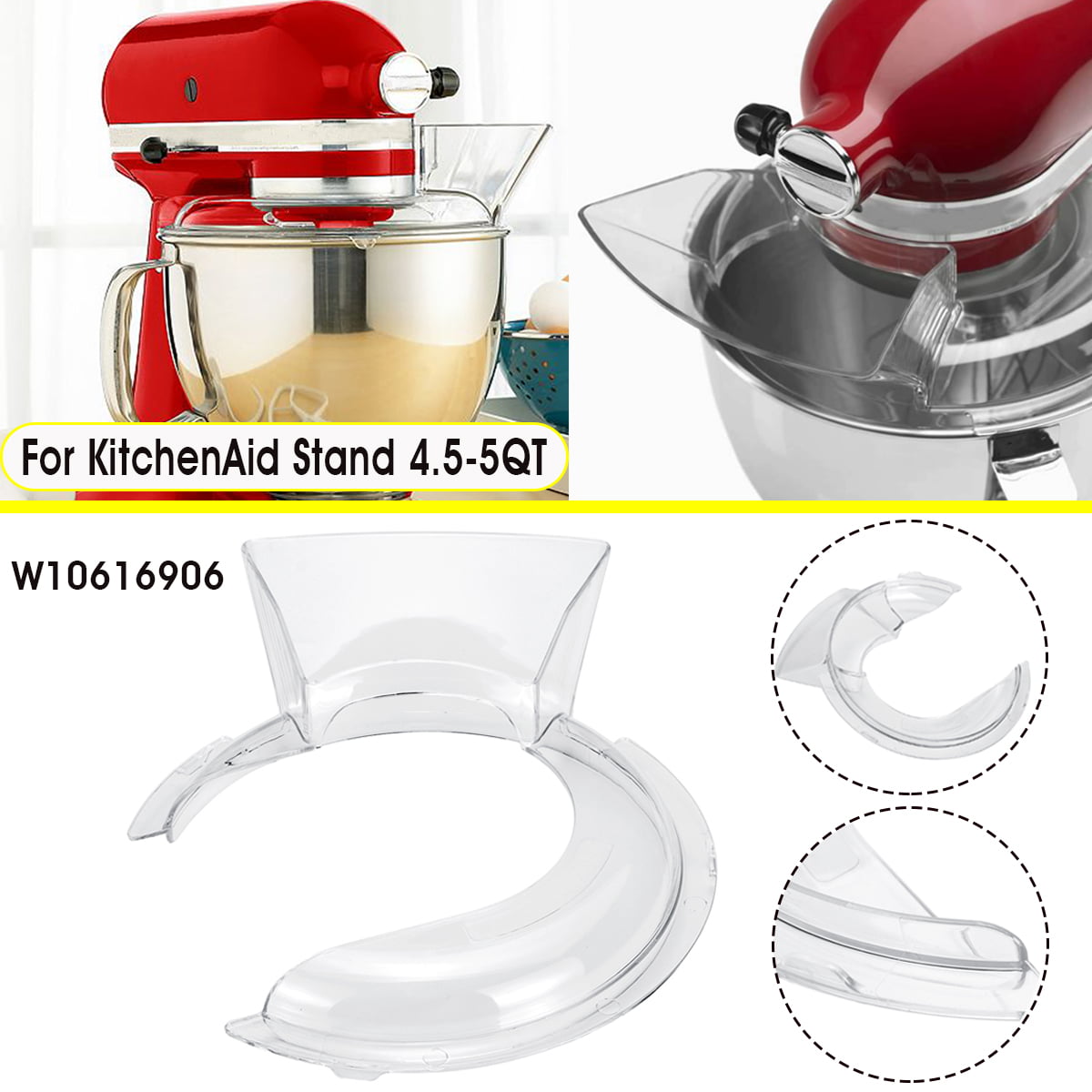 4.5-5QT Bowl Pouring Shield Tilt Head Parts For Kitchen Aid Stand Mixer KN1PS 