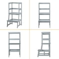 thumbnail image 2 of Costway Taburete de cocina para niños, taburete de escalones para niños con barrera de seguridad, banco para cocina para niños con estructura en sólido bambú, perfecto para niños 18-36 meses, 2 of 2