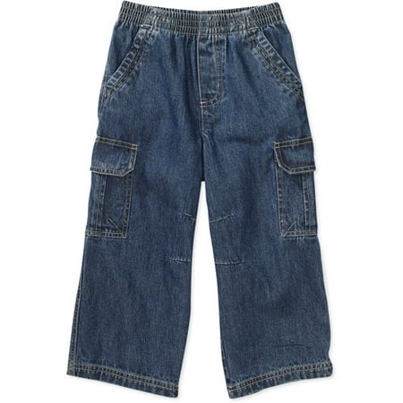 Departments These cotton-twill jogger-style cargo pants for boys carry a ton of built-in comfort. Pants have an easy-on adjustable knit waistband, darts and seams at the knees, and a warm, soft jersey-knit lining. Six pockets offer plenty of places to store his stuff. Washed for softness. Pull-on style. Relaxed fit. Adjustable waistband with functional drawstring.