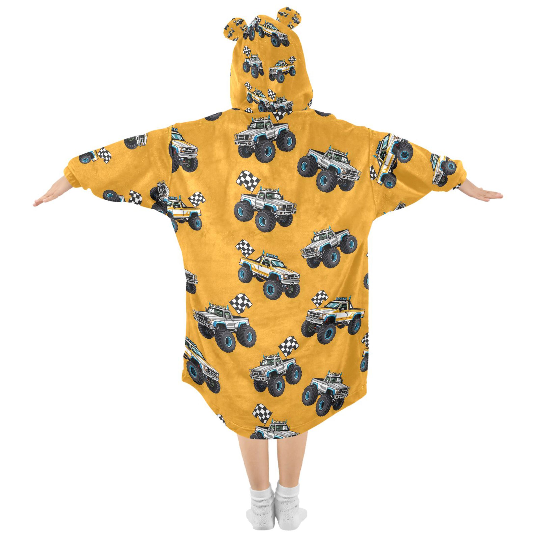 joogoo Wearable Blanket Hoodie for Cartoon Car Vehicle Flannel Sherpa Pocket 3-14 YR S