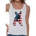 thumbnail image 1 of Awkward Styles Women's USA Flag French Bulldog Cute Graphic Tank Tops 4th Of July Party Pet Lover, 1 of 4