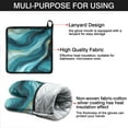 thumbnail image 7 of Teal Gold Marble Kitchen Oven Mitt and Pot Holder Sets 2 Pcs for Baking, Cooking and Grilling, Heat Resistant Up To 392 °F, 7 of 7
