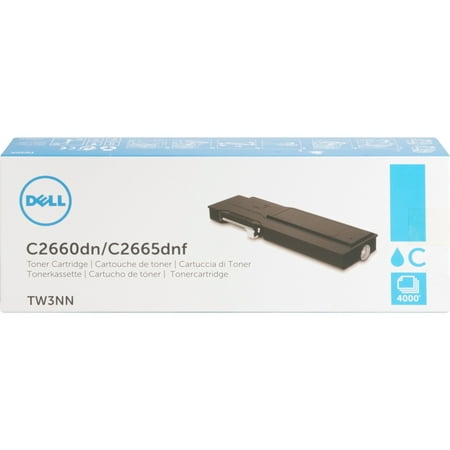 Dell, DLLTW3NN, 4,000-Page Cyan Toner Cartridge for C2660dn/ C2665dnf Color Laser Printer, 1 / Each