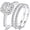 Silver, variant on Silver Rose Gold Three-in-One Wedding Engagement Bridal Halo Ring Set