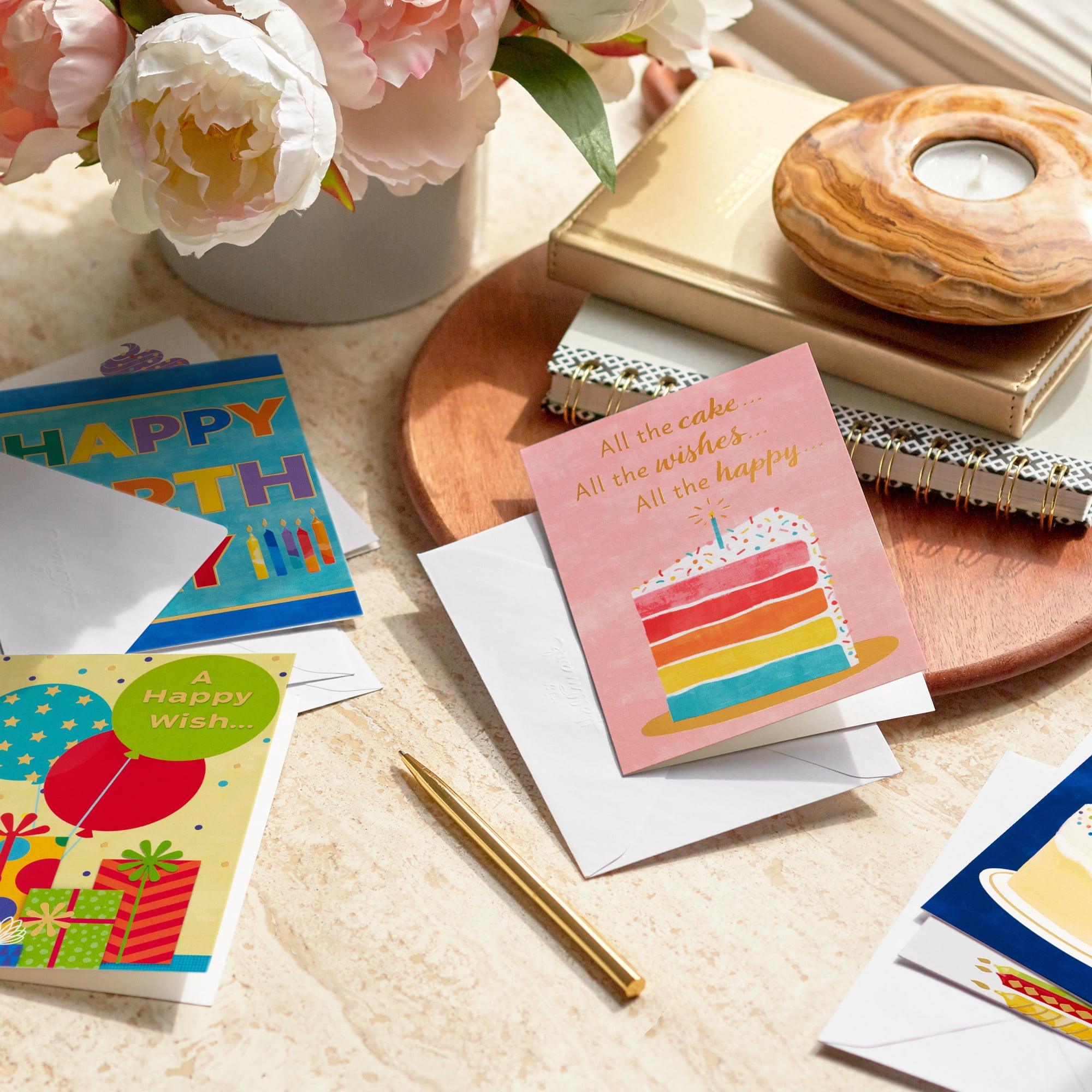 Hallmark Assorted Boxed Birthday Cards (Cake and Candles), Pack of 72