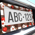 thumbnail image 6 of 1 Pcs Checkered Pattern License Plate Frame, License Plate Cover for Car Decorative Parts, Aluminum License Plate Bracket Holder Rust-Proof Weather-Proof for US Standard Car, 6 of 9
