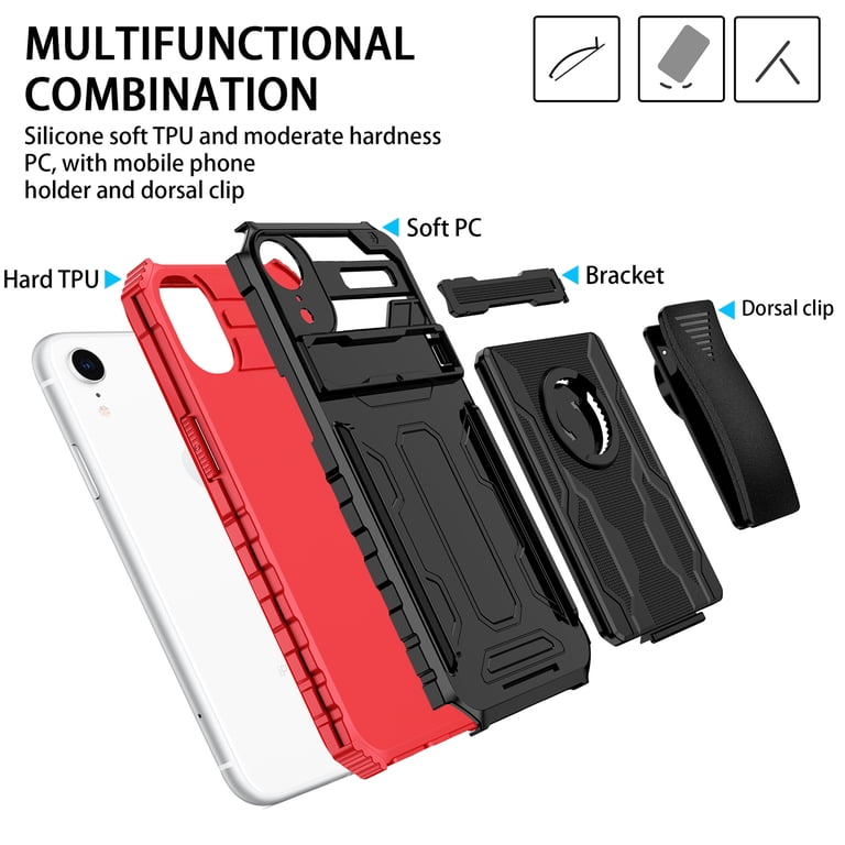 Encased iPhone XR Belt Clip Rugged Holster Case, Heavy Duty Protective