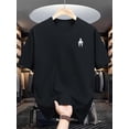 thumbnail image 2 of Men'S Casual Crew Neck T-Shirt, Summer Knit Fabric Top with Armor Pattern, Slight Stretch, Regular Fit, Fashionable Daily Wear, 2 of 7