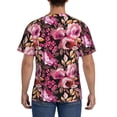 thumbnail image 3 of Bixox Men's Rose Flowers Printed Short Sleeve Skinny Athletic T-Shirt, 3 of 6
