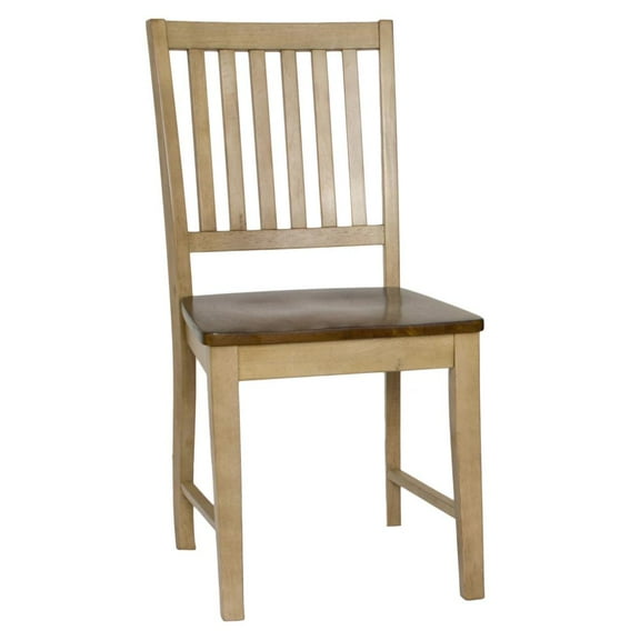 Sunset Trading Brook 3PC 36" Dining Set with Slat Back Wood Chairs in Cream