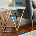 thumbnail image 5 of Modway Vertex Artificial Marble & Stainless Steel End Table in Gold/White, 5 of 6