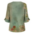 thumbnail image 6 of Levmjia Women's V Neck Floral Blouse Short Sleeve Button Down Top Summer Casual Loose Fit Flowy Shirt with Flutter Sleeves, 6 of 6