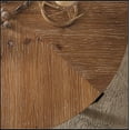 thumbnail image 2 of 33.86"Modern Retro Splicing Round Coffee Table, Fir Wood Table Top with Black Cross Legs Base, 2 of 12