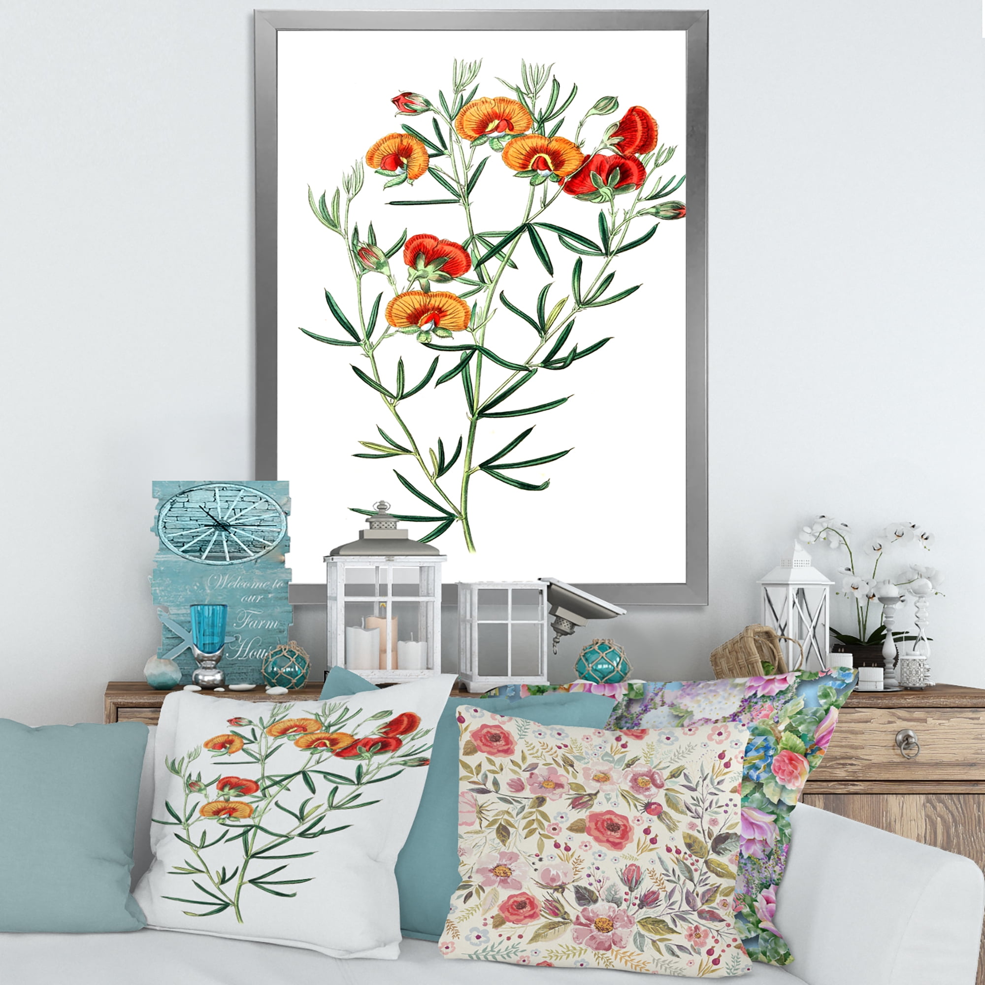 Designart 'Ancient American Flora VIII' Traditional Framed Art Print
