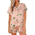 thumbnail image 3 of zuwimk Womens Pajama Sets,Pajama Set For Women Cute PJS Summer Short Sleeve Shorts Sleepwear B,3XL, 3 of 5