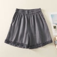 thumbnail image 4 of Antinious Ladies Straight Leg Solid Pockets Loose Versatile Breathable Pajama Shorts, 4 of 5