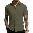 thumbnail image 2 of Kakii Men's Knit Shirts Short Sleeve Button Down Polo Shirt Crochet Casual Vintage Summer Beach Shirts, 2 of 6