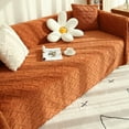 thumbnail image 5 of Dowbom Soft Sofa Cover,1-Piece Sofa Slipcover Towel Universal Non-slip Furniture Protector Full size thick Dust-Proof Jacquard Couch Cover for Living Room Bedroom-180x180cm-orange, 5 of 8