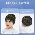 thumbnail image 6 of Rateoe Mardi Gra Geometric Kids Beanie Warm Knit Beanie Hats Boys Girls Winter Hat Soft Slouchy Hats for Kids, 6 of 7
