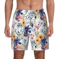 thumbnail image 3 of Uemuo Lilies Flowers Pattern Mens Swim Trunks Quick Dry Board Shorts with Mesh Lining, Stretch Beach Shorts Quick Dry No-Chafing Board Shorts-3X-Large, 3 of 9