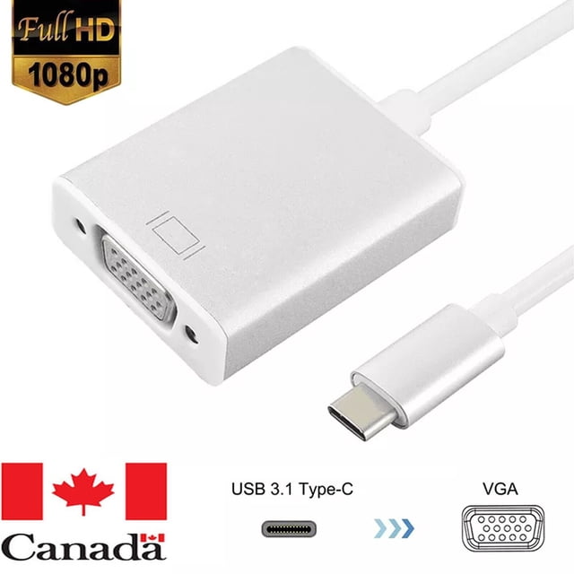 Multifunctional USB C to VGA adapter converter by Supershield, designed for connecting USB 3.1 Type-C devices to VGA displays. Supports resolutions up to 1920x1080@60Hz for high-definition monitors or projectors. Features sturdy construction, molded strain relief, and plug-and-play functionality. Compatible with laptops, tablets, and devices like MacBook Pro, Chromebook Pixel, Dell XPS, and HP Spectre. Ideal for computer accessories and USB cable needs.