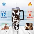thumbnail image 7 of 40oz Cow Print Tumbler With Handle,High Cow Tumbler with Lid and Straw,Brown High Cow Print Stainless Steel Travel Mug Iced Coffee Cup-High Cow Gifts for Women, 7 of 7