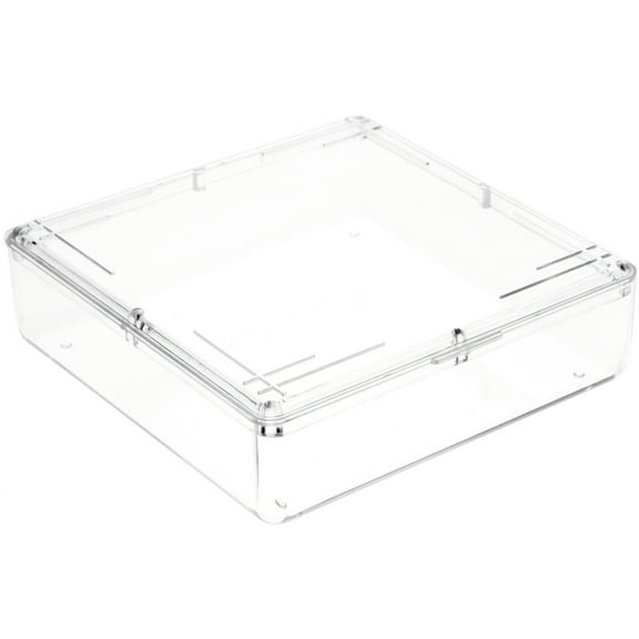 Pioneer Plastics 091C Clear Square Plastic Container, 4.3125" W x 4.3125" D x 1.125" H, Pack of 48