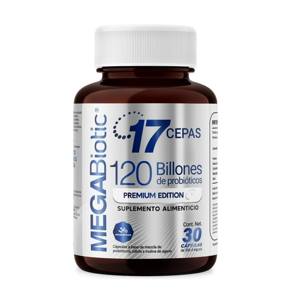Suplemento Alimenticio 120 Billones 17 Cepas Premium 30 Cápsulas MEGABIOTIC 120 Billones 17 Cepas Premium Edition
