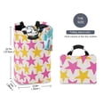 thumbnail image 2 of Yayeee Freestanding Laundry Hamper with Handle Collapsible Large Storage Basket for Clothes, Yellow Pink Stars, 2 of 7