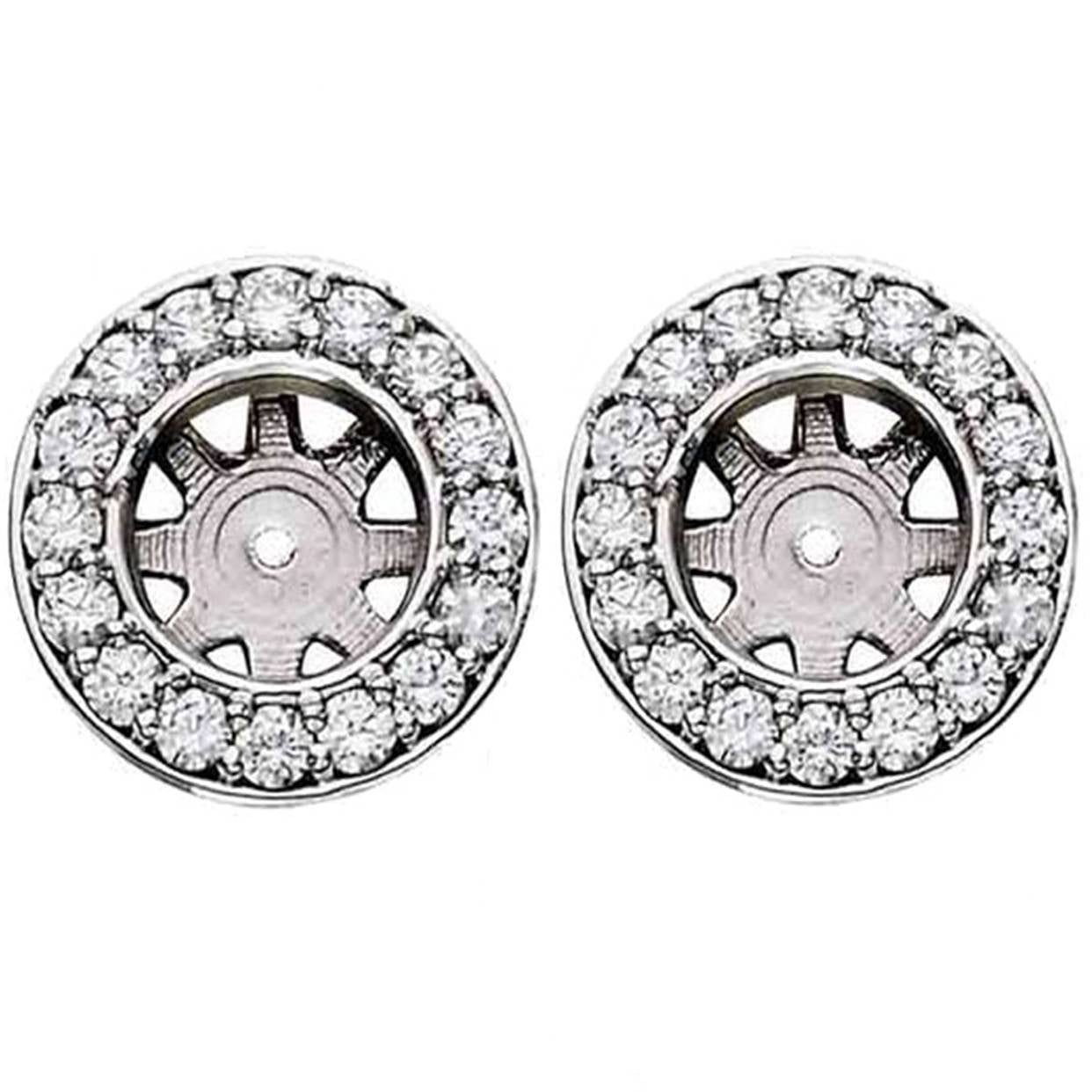3/4ct Halo Diamond Studs Earring Jackets White Gold (6-6.5mm) | Walmart Canada