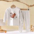 thumbnail image 2 of TOWED22 Toddler Baby Girl Boy Clothes 2pcs Fall Winter Outfits Long Sleeve Pullover Sweatshirt Casual Pants Graphic Print Clothing Set(White,6-12 M), 2 of 5