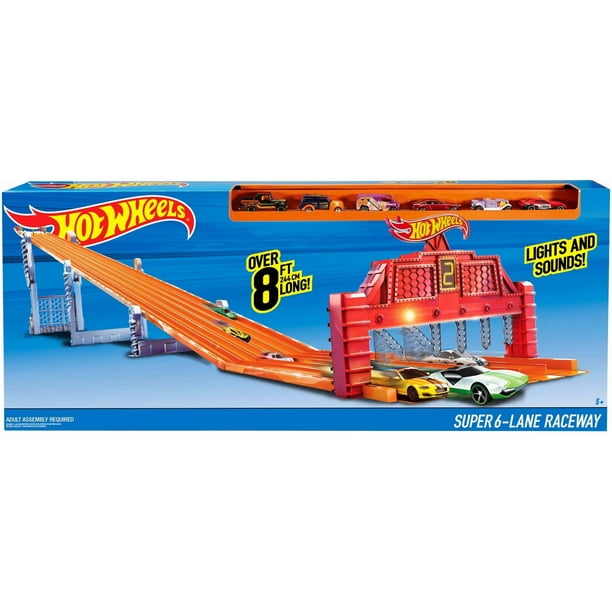 Hot Wheels Super 6 Lane Raceway - Educational Playset - Walmart