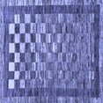 thumbnail image 1 of Ahgly Company Machine Washable Indoor Square Checkered Blue Modern Area Rugs, 6' Square, 1 of 4