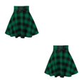 thumbnail image 1 of Qarigey corta a cuadros para mujer, corsé plisado a cuadros, ropa de discoteca para primavera y otoño para niña, vestido de cintura alta con Verde METRO 2Conjunto, 1 of 6