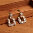 thumbnail image 6 of Gold Statement Geometric  Dangle Earrings for Women Fashion Cute Cubic Zirconia Crystal Rhinestone Drop Hoop Earrings - Prom Wedding  Stud Jewelry Bride Gift, 6 of 6