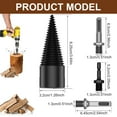 thumbnail image 3 of Keyohome Wood Splitting Drill Bit High Speed Steel Firewood Log Splitter Drill Bit Wood Punch Cone Driver Drill Bit Woodworking Tool with Connecting Rod for Electric Drill Power Tool, 3 of 12
