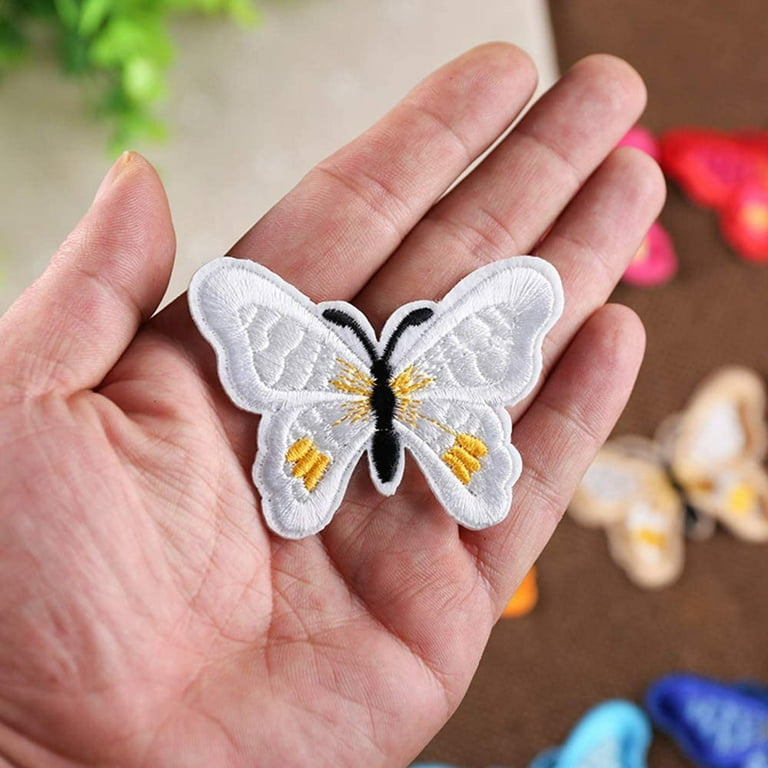 12pcs Multicolor Butterfly Iron on Patches Embroidered Motif Applique Assorted Size Decoration Sew on Patches Custom Patches for DIY Jeans,Jacket