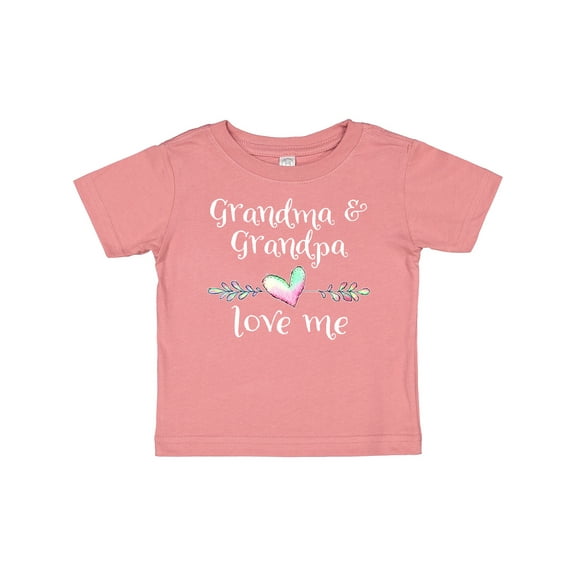 Inktastic Grandma and Grandpa Love Me Heart Grandchild Boys or Girls Baby T-Shirt