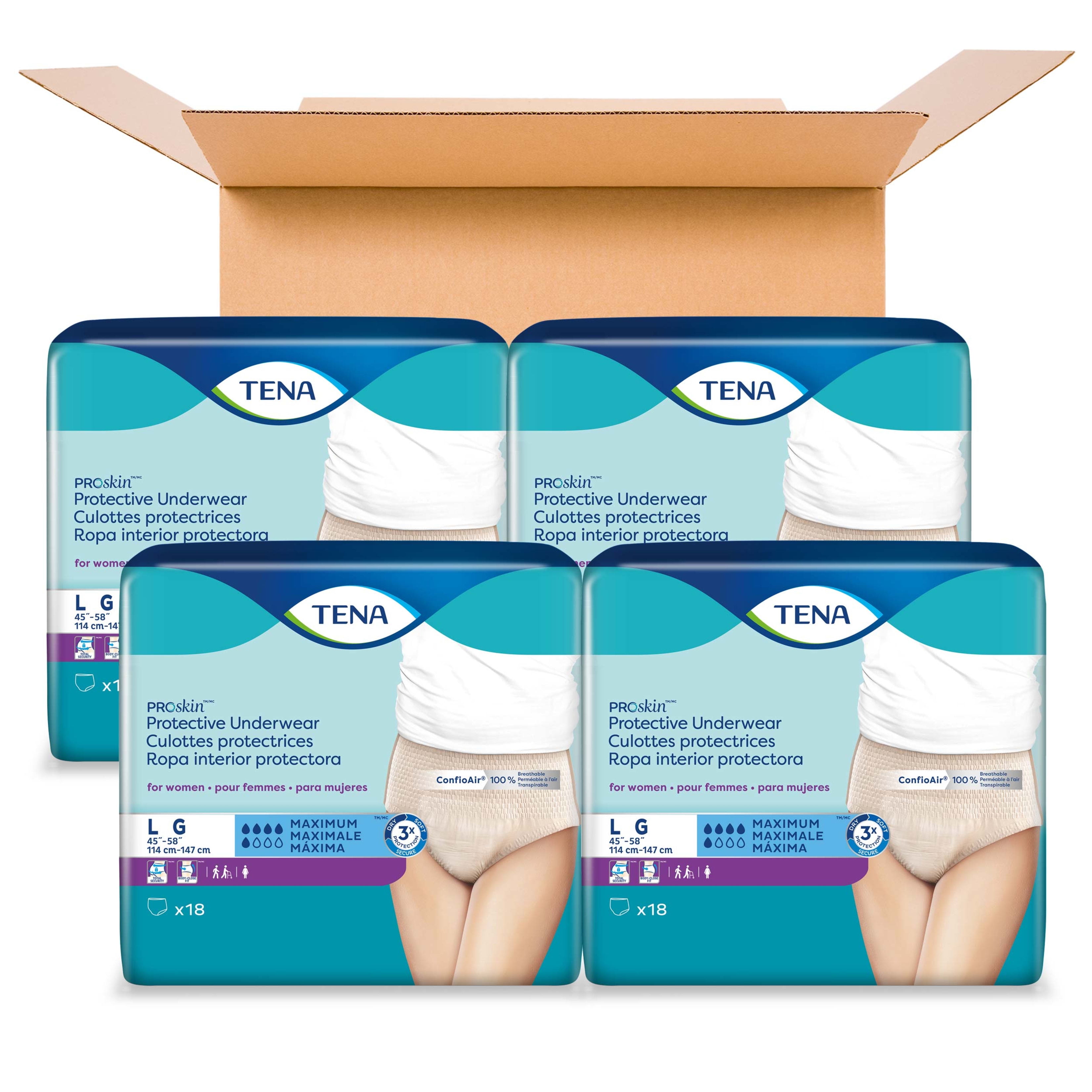 Tena ProSkin Incontinence Underwear for Women, Maximum Absorbency