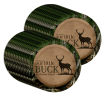 Birthday Galore Buck Hunter Baby Shower - Hunting Deer Baby Shower Party Supplies - Large 9" Paper Plates in Bulk 32 Piece