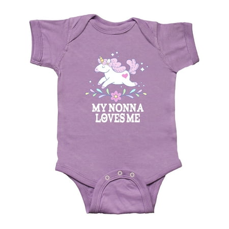 

Inktastic Nonna Loves Me Girl Unicorn Gift Baby Girl Bodysuit