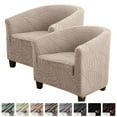 thumbnail image 2 of AIGIA Club Chair Covers Slipcover 1Piece Leaf Jacquard Stretch Tub Chair Cover Barrel Chair Covers Couch Furniture Protector, 2 of 10