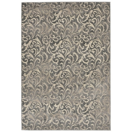 Contemporary Antique Scroll - Liora Manne Royalty Antique Scroll Indoor Rug Grey 4'10