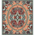 thumbnail image 3 of Floral Duvet Cover Set, Theme Ukrainian Carpet Design with Flowers Paisley Pattern Illustration, Decorative 2 Piece Bedding Set with 1 Pillow Shams, Twin Size, Salmon Sky Blue, by Ambesonne, 3 of 3
