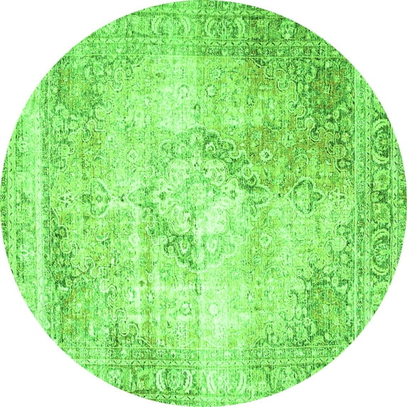Ahgly Company Indoor Round Persian Green Traditional Area Rugs, 5' Round