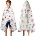 thumbnail image 3 of Flower Fairy Princess Pattern Hooded Bath Towel，50"x30" for Ages 3 To 12 Kids, Quick Dry Lightweight Soft Microfiber Hood Beach Towel Cover Up for Kids, 3 of 7
